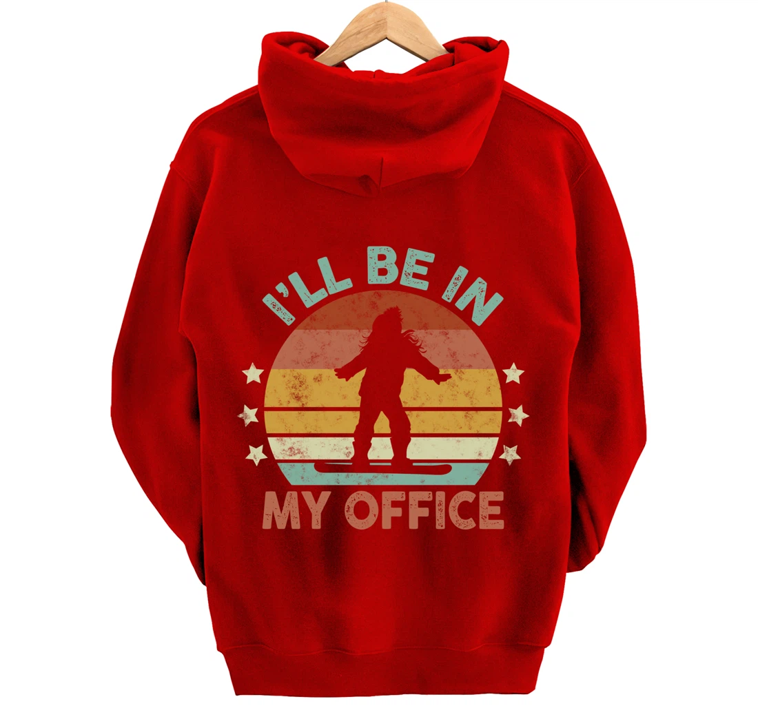 Snowboarding I’ll Be In My Office Winter Ice Sports Retro Pullover Hoodie