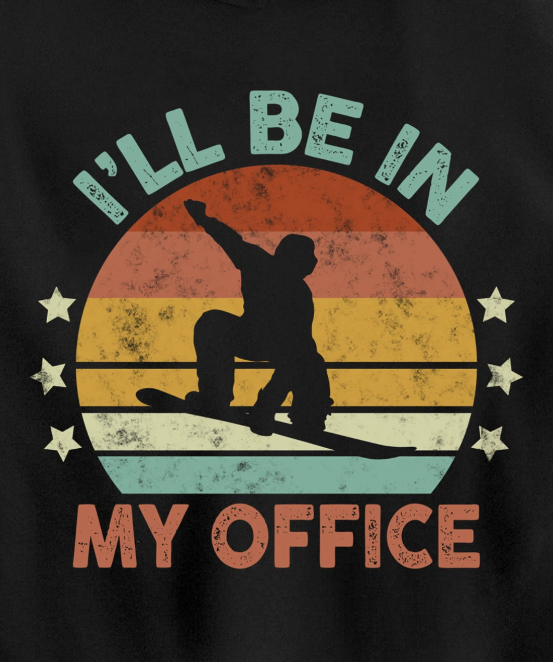 Snowboarding I’ll Be In My Office Winter Ice Sports Retro Pullover Hoodie