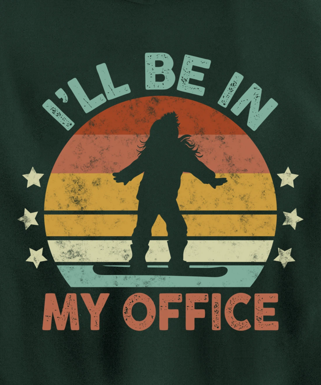 Snowboarding I’ll Be In My Office Winter Ice Sports Retro Pullover Hoodie