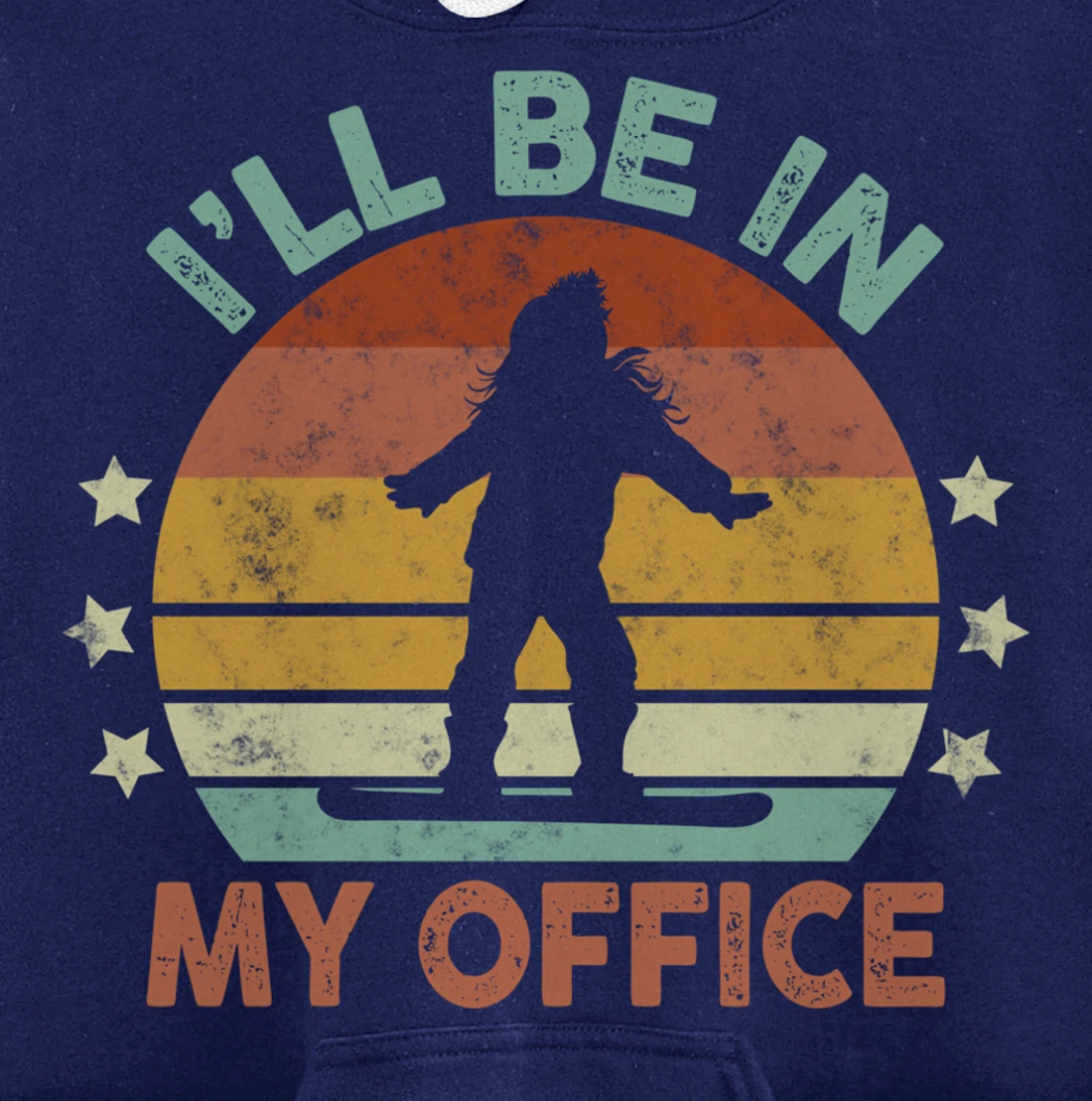 Snowboarding I’ll Be In My Office Winter Ice Sports Retro Pullover Hoodie