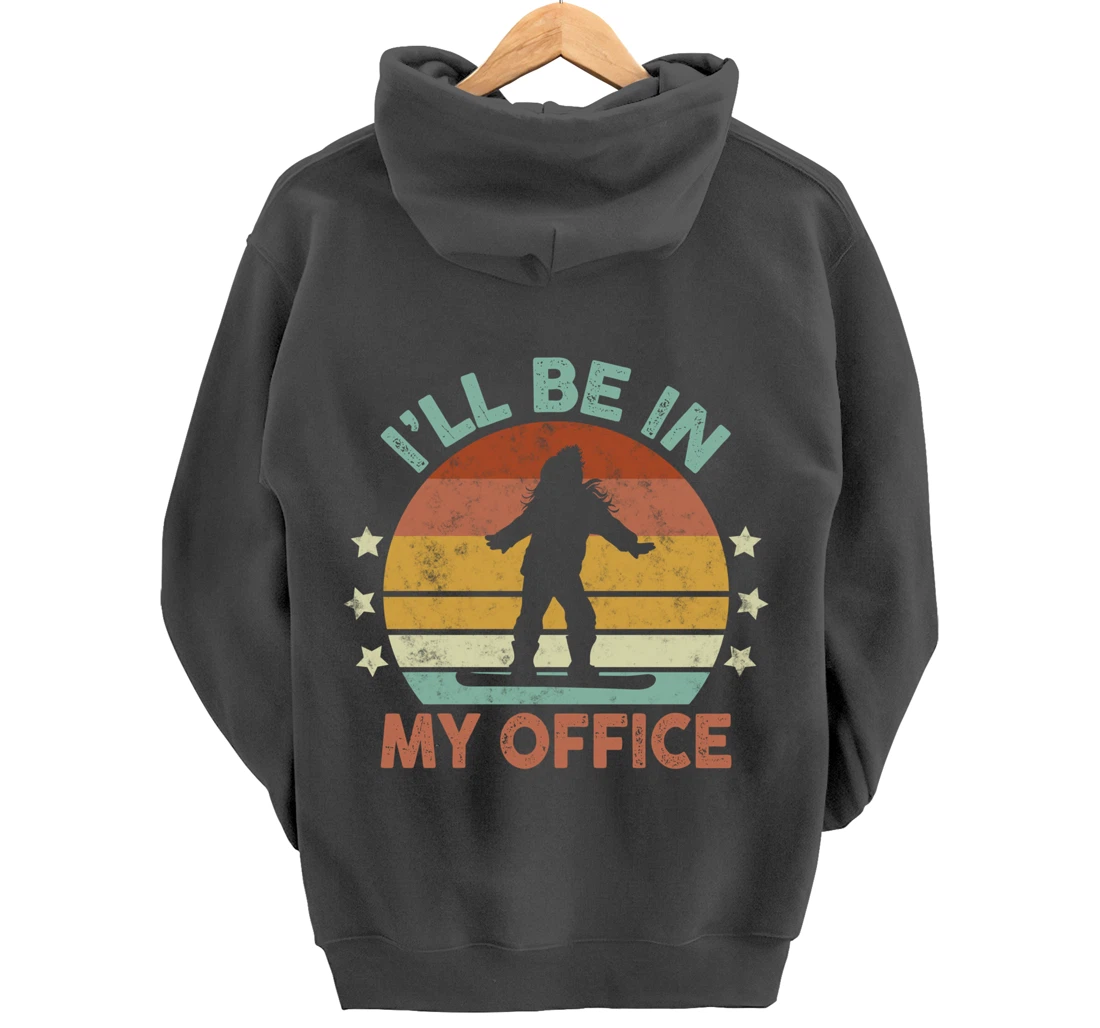 Snowboarding I’ll Be In My Office Winter Ice Sports Retro Pullover Hoodie