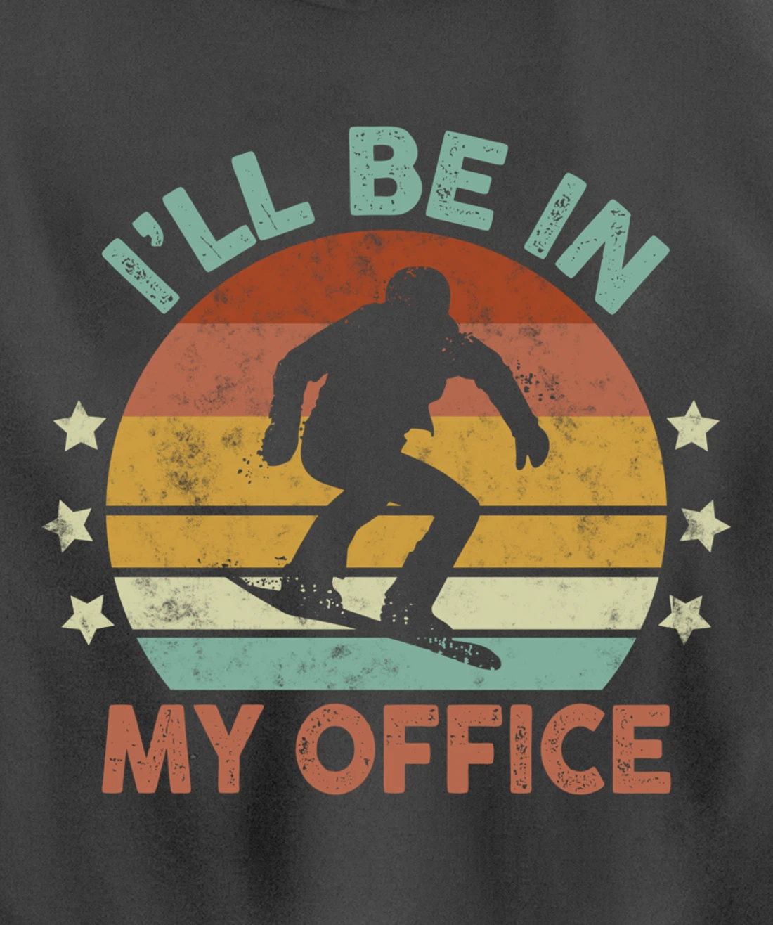 Snowboarding I’ll Be In My Office Winter Ice Sports Retro Pullover Hoodie