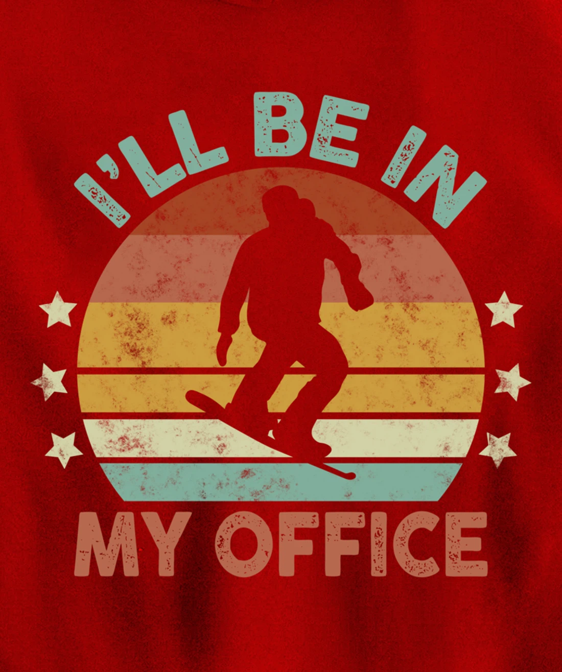 Snowboarding I’ll Be In My Office Winter Ice Sports Retro Pullover Hoodie