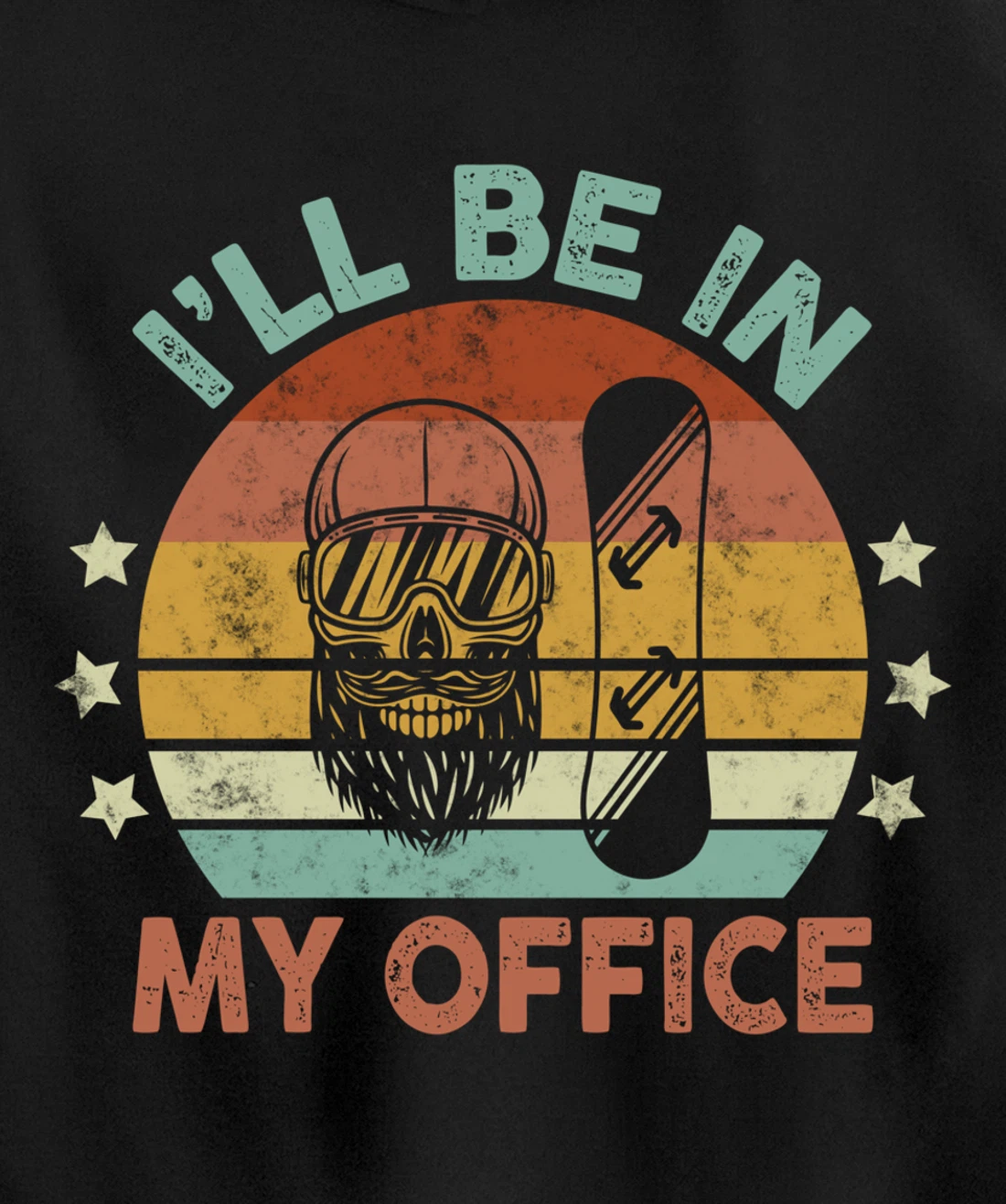 Snowboarding I’ll Be In My Office Winter Ice Sports Retro Pullover Hoodie