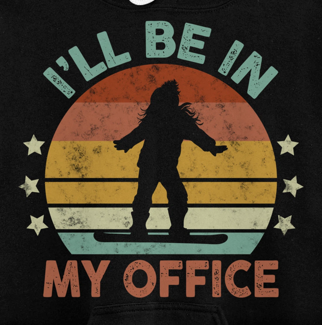 Snowboarding I’ll Be In My Office Winter Ice Sports Retro Pullover Hoodie