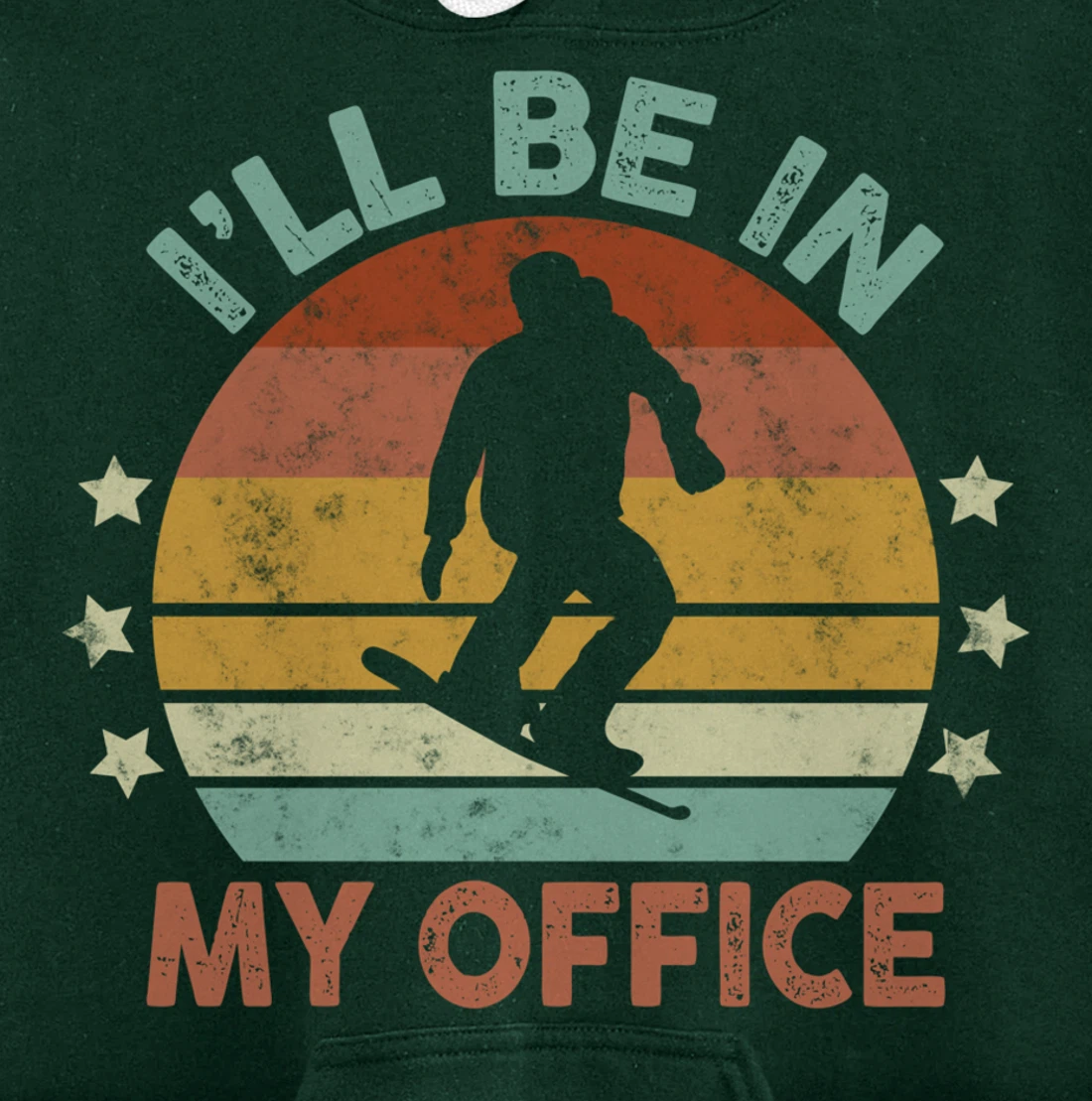 Snowboarding I’ll Be In My Office Winter Ice Sports Retro Pullover Hoodie