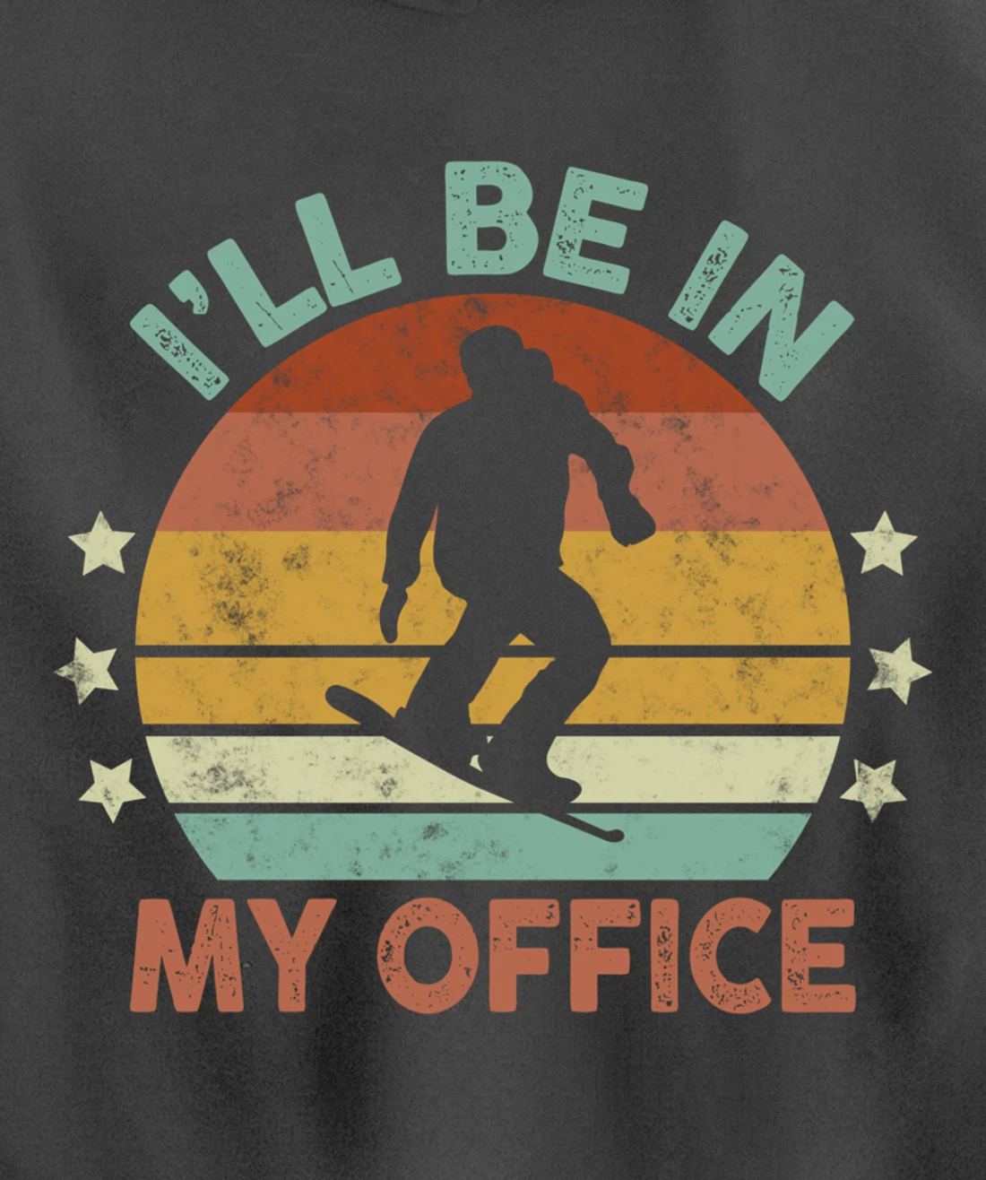 Snowboarding I’ll Be In My Office Winter Ice Sports Retro Pullover Hoodie