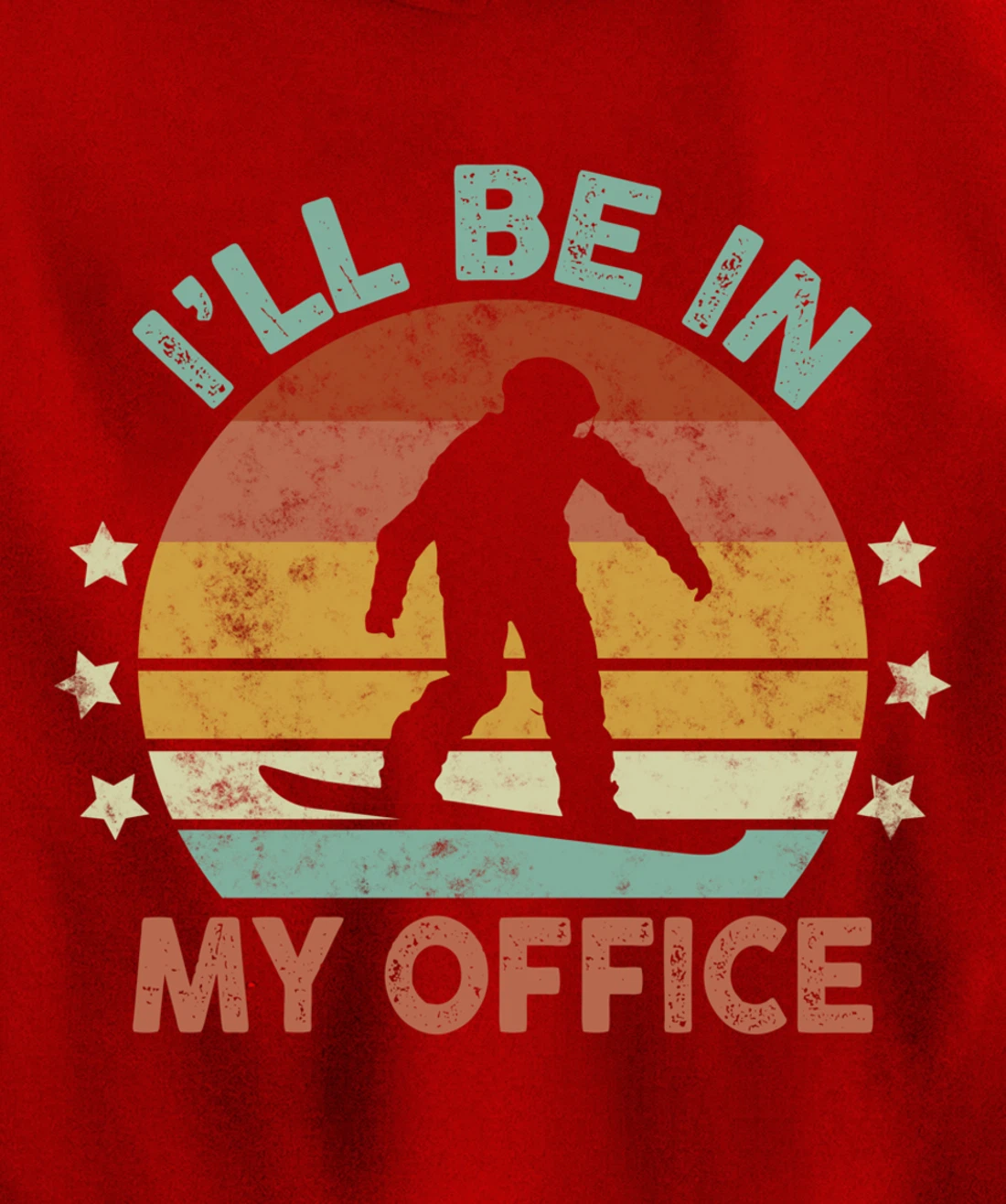 Snowboarding I’ll Be In My Office Winter Ice Sports Retro Pullover Hoodie