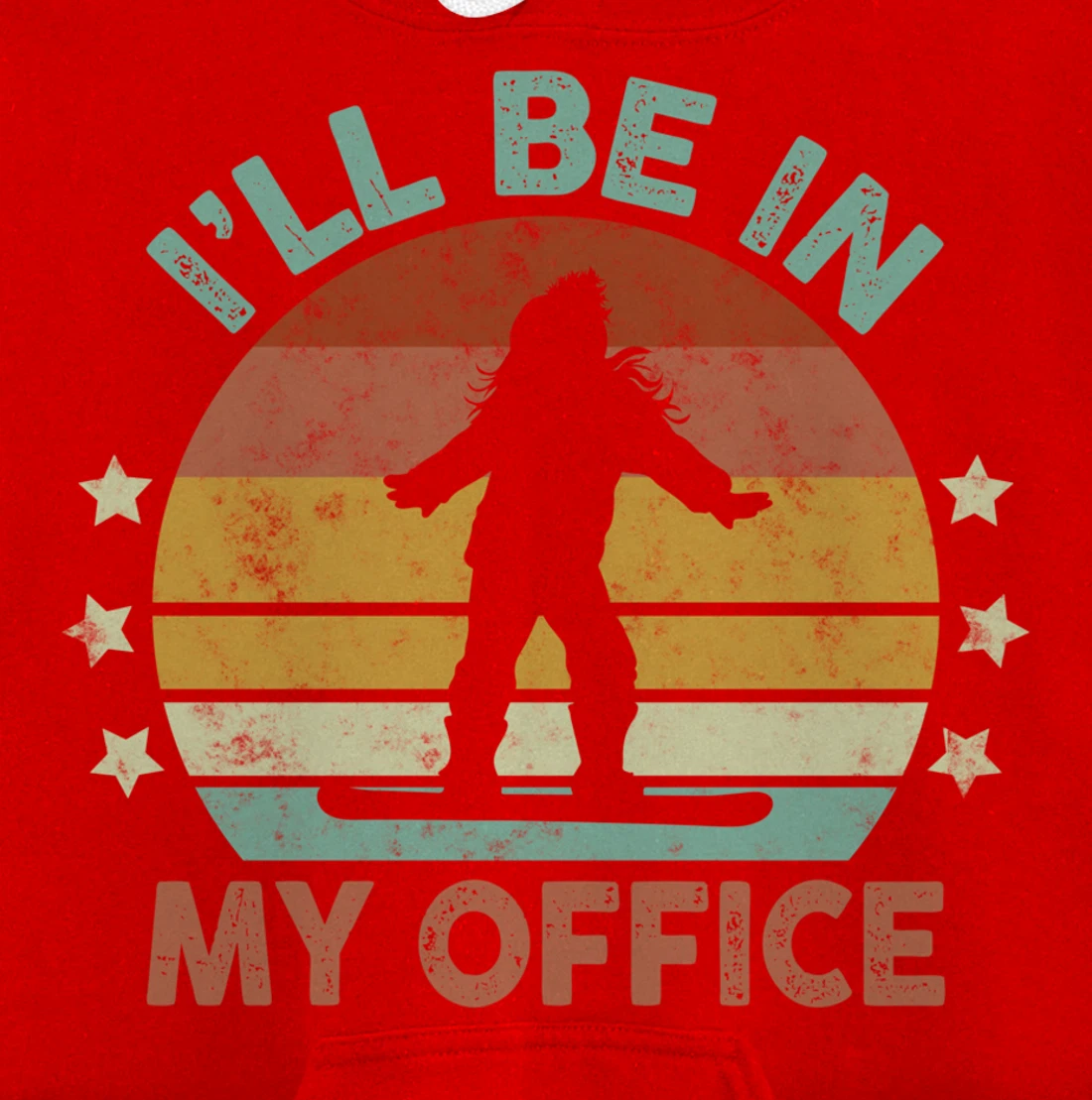 Snowboarding I’ll Be In My Office Winter Ice Sports Retro Pullover Hoodie