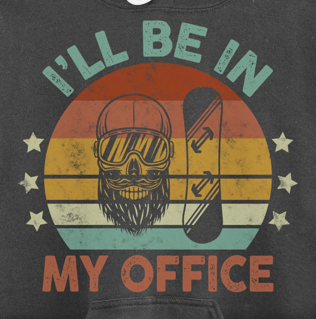 Snowboarding I’ll Be In My Office Winter Ice Sports Retro Pullover Hoodie