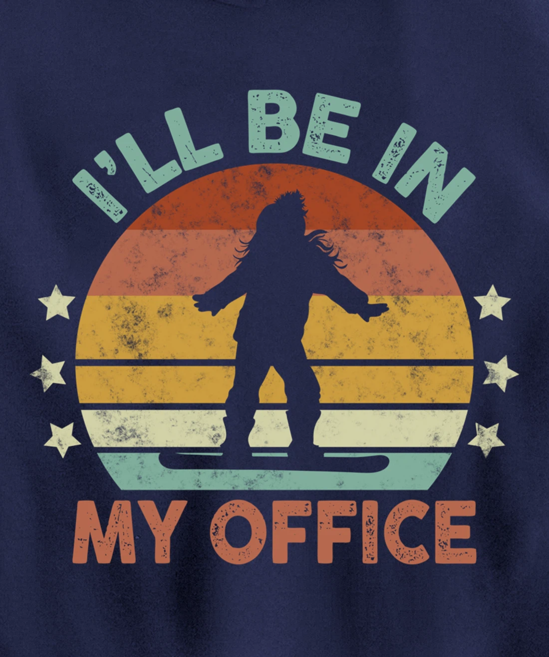 Snowboarding I’ll Be In My Office Winter Ice Sports Retro Pullover Hoodie