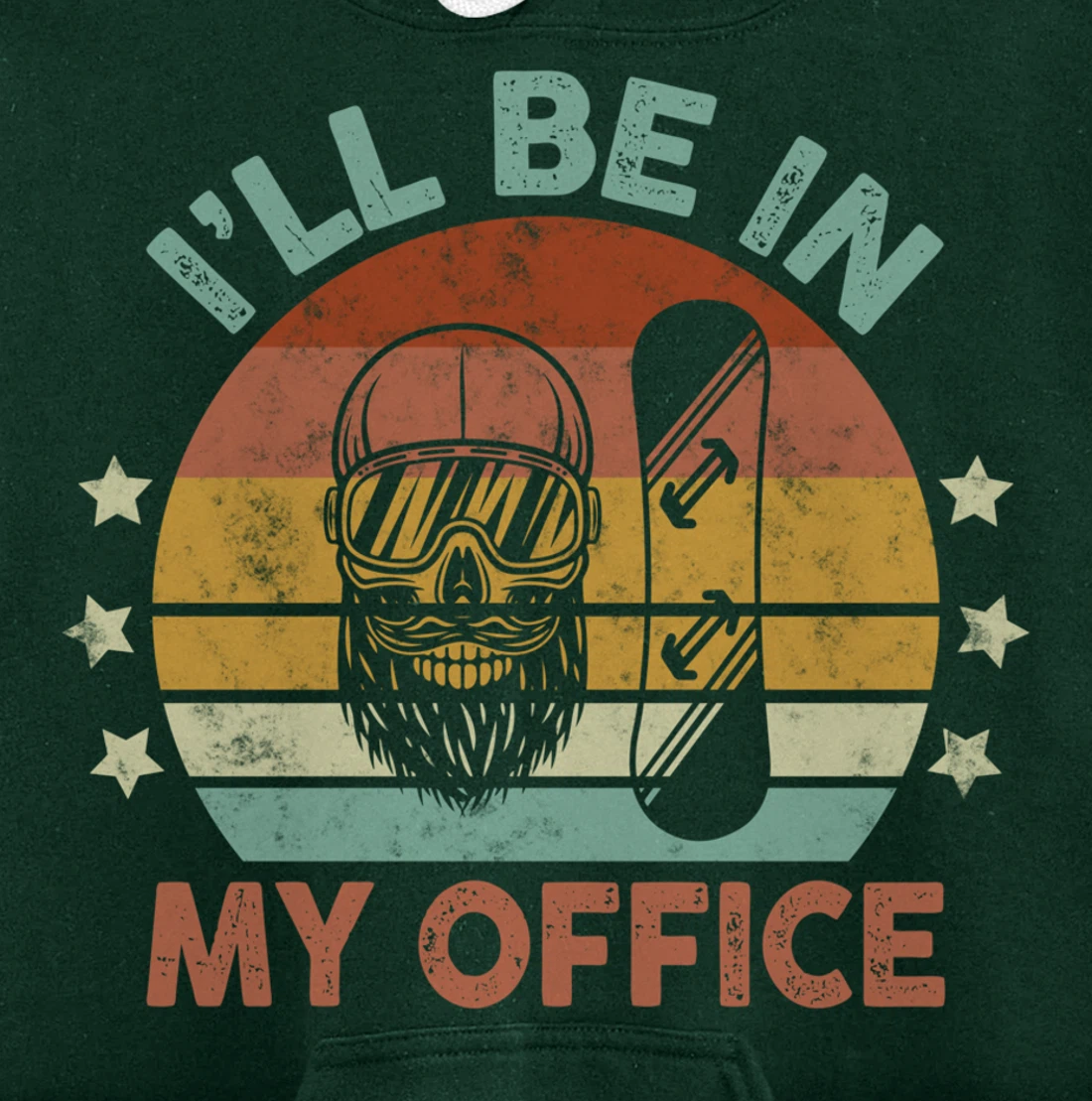 Snowboarding I’ll Be In My Office Winter Ice Sports Retro Pullover Hoodie