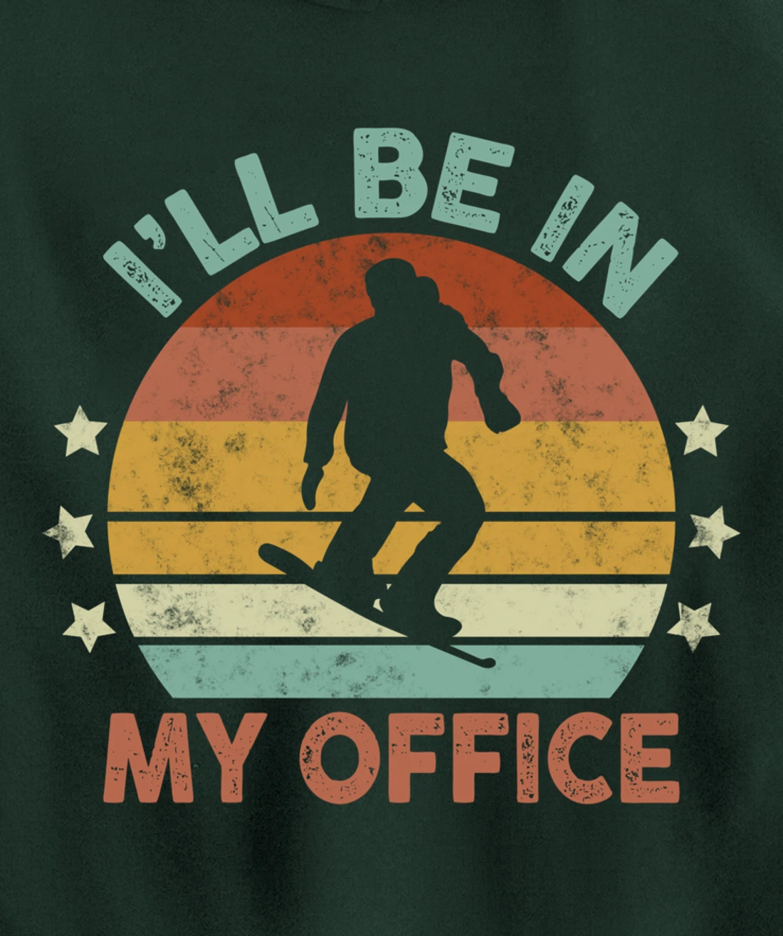 Snowboarding I’ll Be In My Office Winter Ice Sports Retro Pullover Hoodie