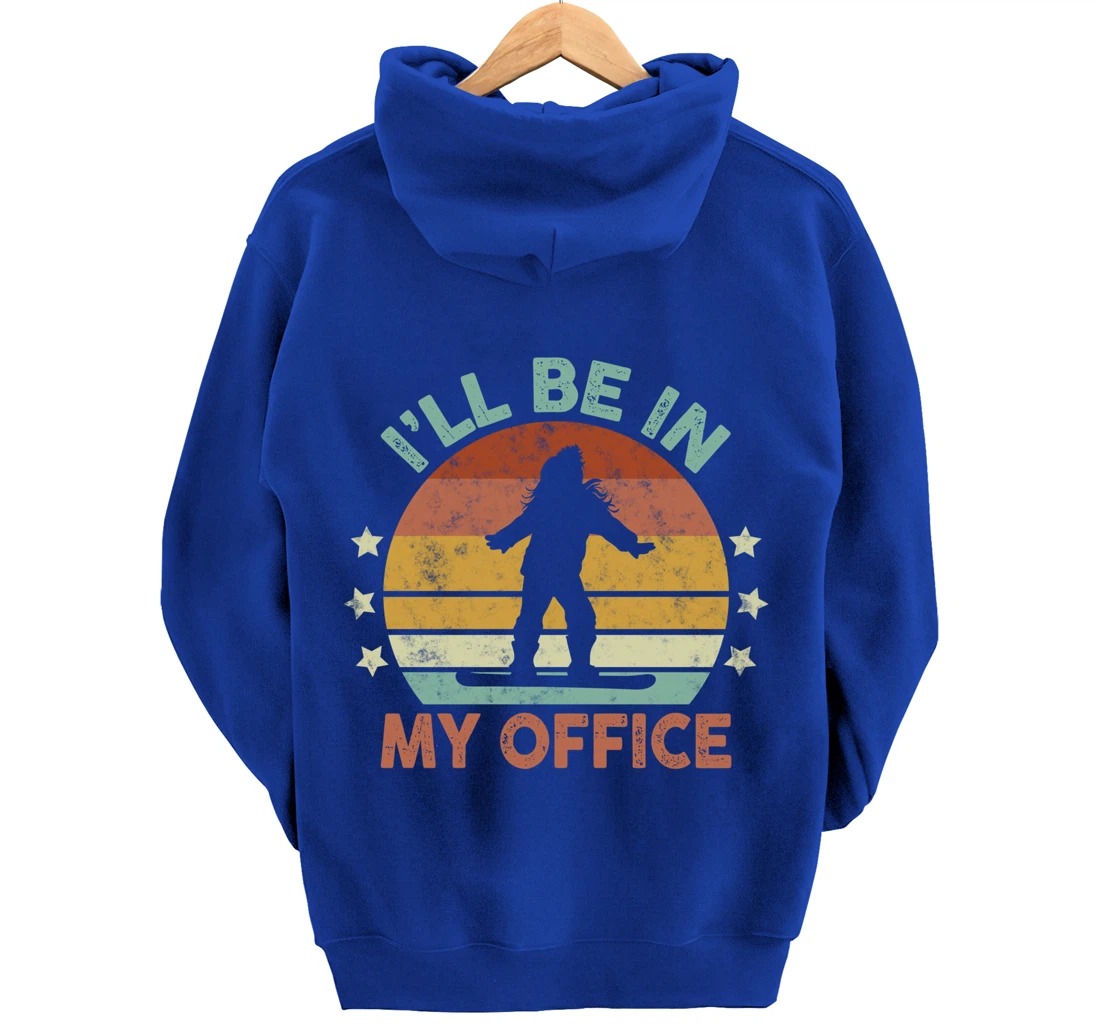 Snowboarding I’ll Be In My Office Winter Ice Sports Retro Pullover Hoodie