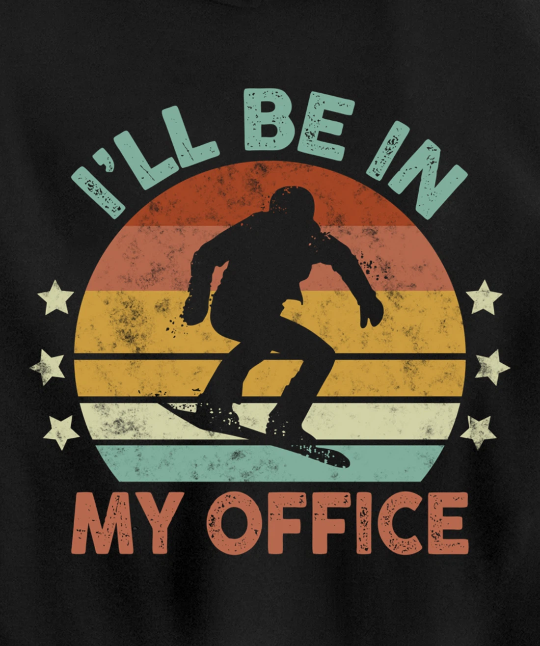 Snowboarding I’ll Be In My Office Winter Ice Sports Retro Pullover Hoodie