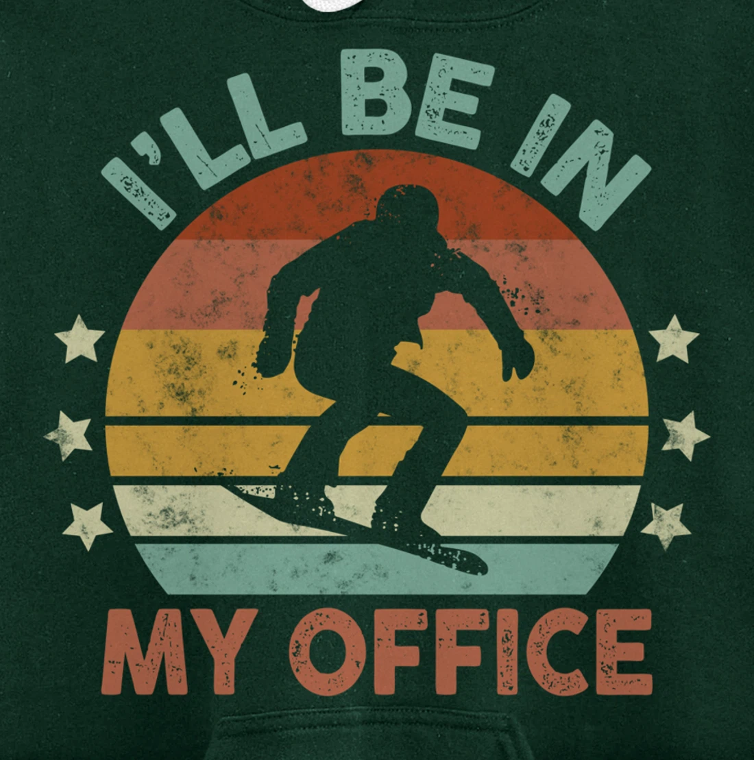 Snowboarding I’ll Be In My Office Winter Ice Sports Retro Pullover Hoodie