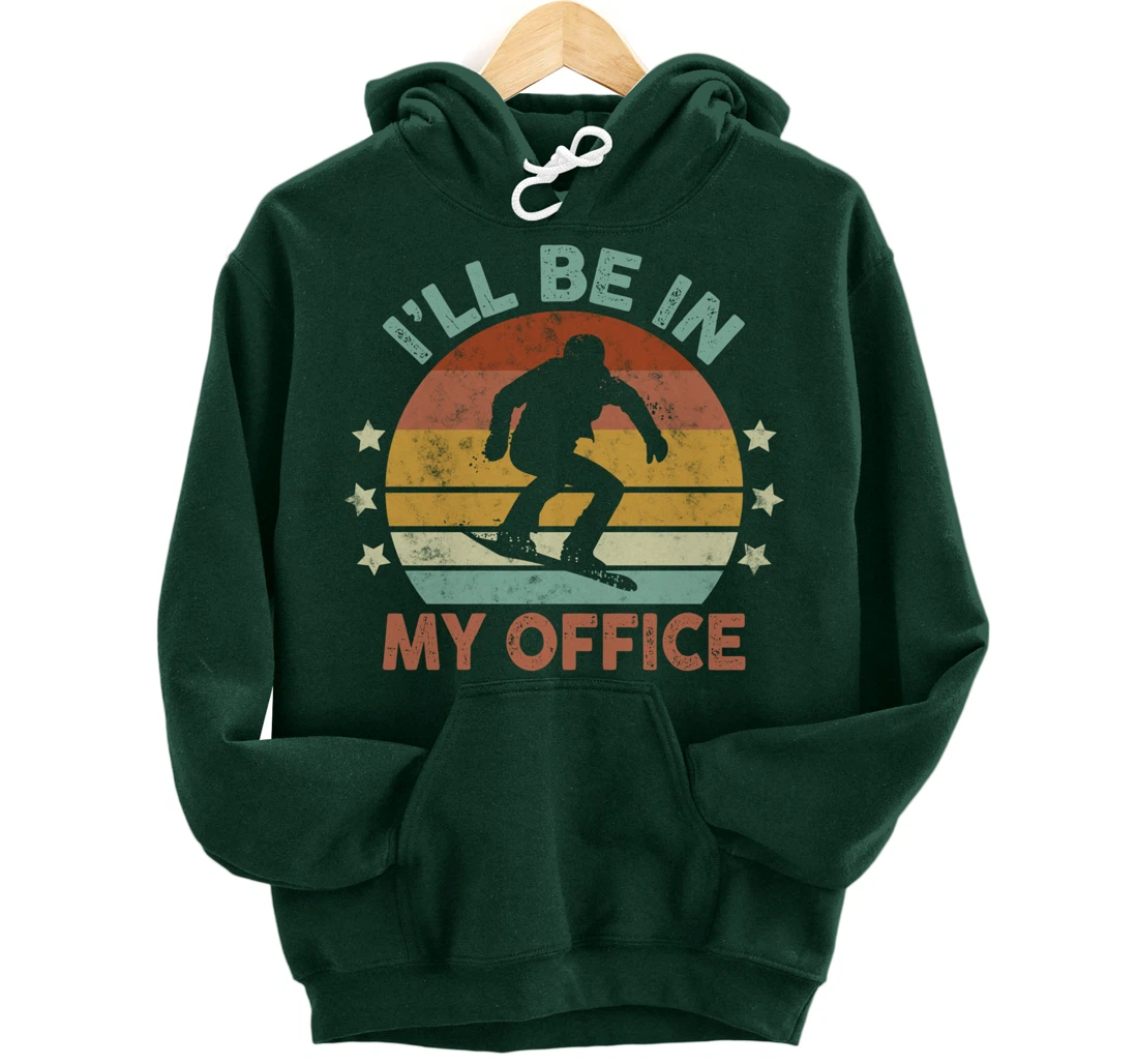 Snowboarding I’ll Be In My Office Winter Ice Sports Retro Pullover Hoodie