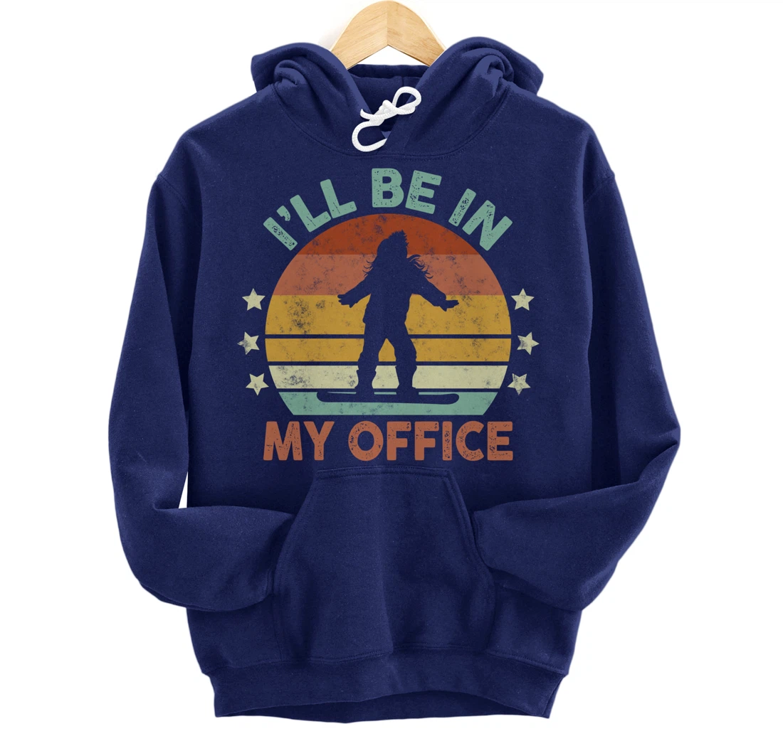 Snowboarding I’ll Be In My Office Winter Ice Sports Retro Pullover Hoodie