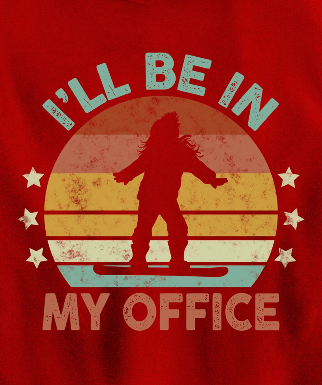 Snowboarding I’ll Be In My Office Winter Ice Sports Retro Pullover Hoodie