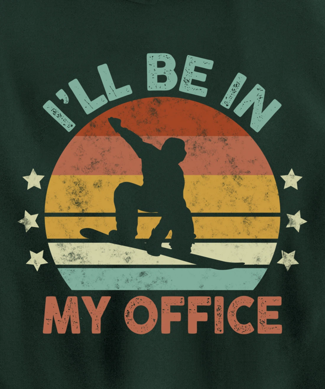 Snowboarding I’ll Be In My Office Winter Ice Sports Retro Pullover Hoodie