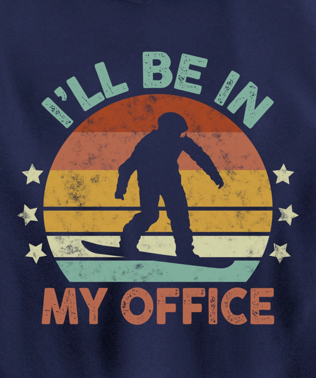Snowboarding I’ll Be In My Office Winter Ice Sports Retro Pullover Hoodie