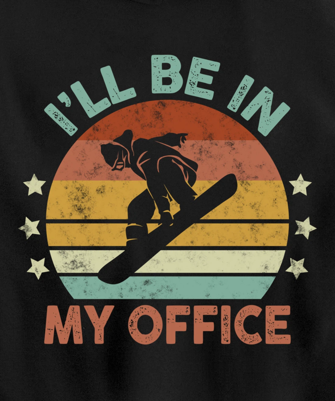 Snowboarding I’ll Be In My Office Winter Ice Sports Retro Pullover Hoodie
