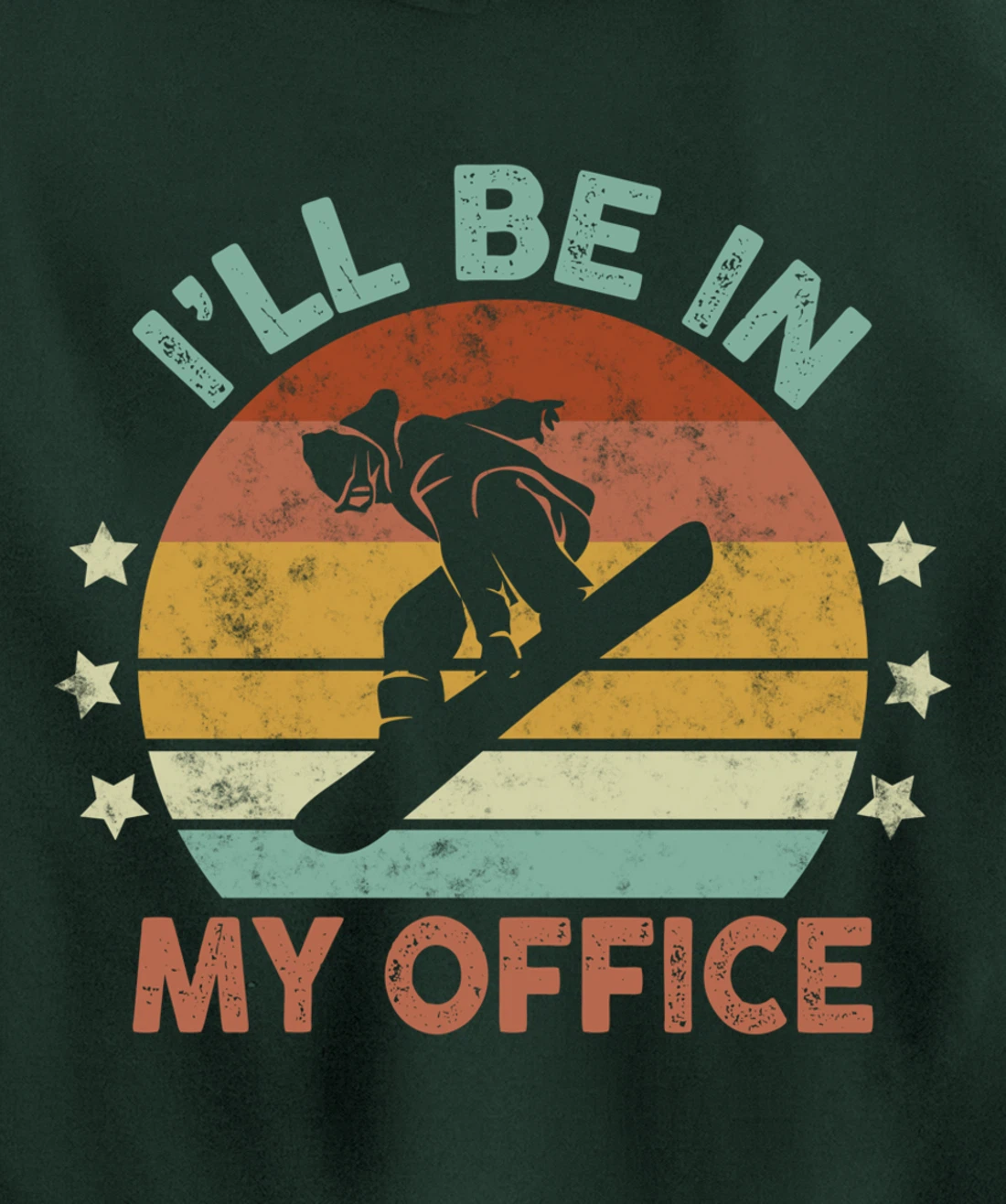 Snowboarding I’ll Be In My Office Winter Ice Sports Retro Pullover Hoodie