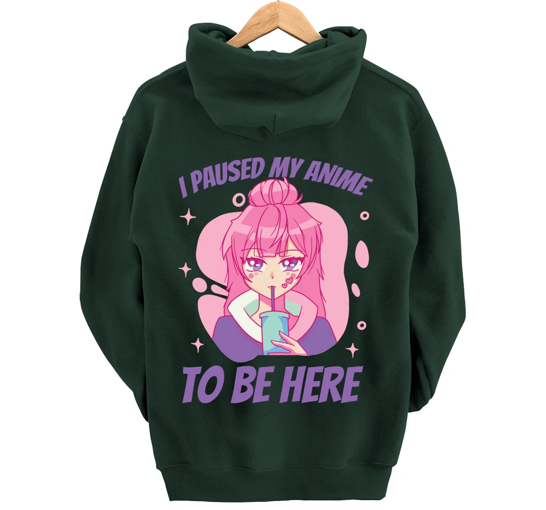 I Paused My Game to Be Here Funny Novelty Sarcastic Pullover Hoodie