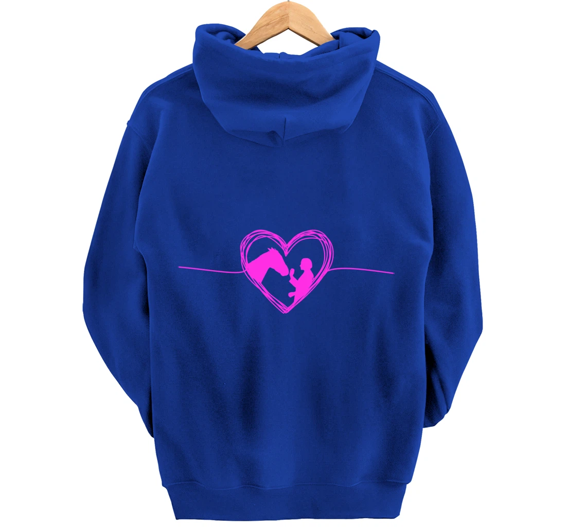 Equestrian Pets Horse Inside Heart Women Ladies Girls Teens Pullover Hoodie