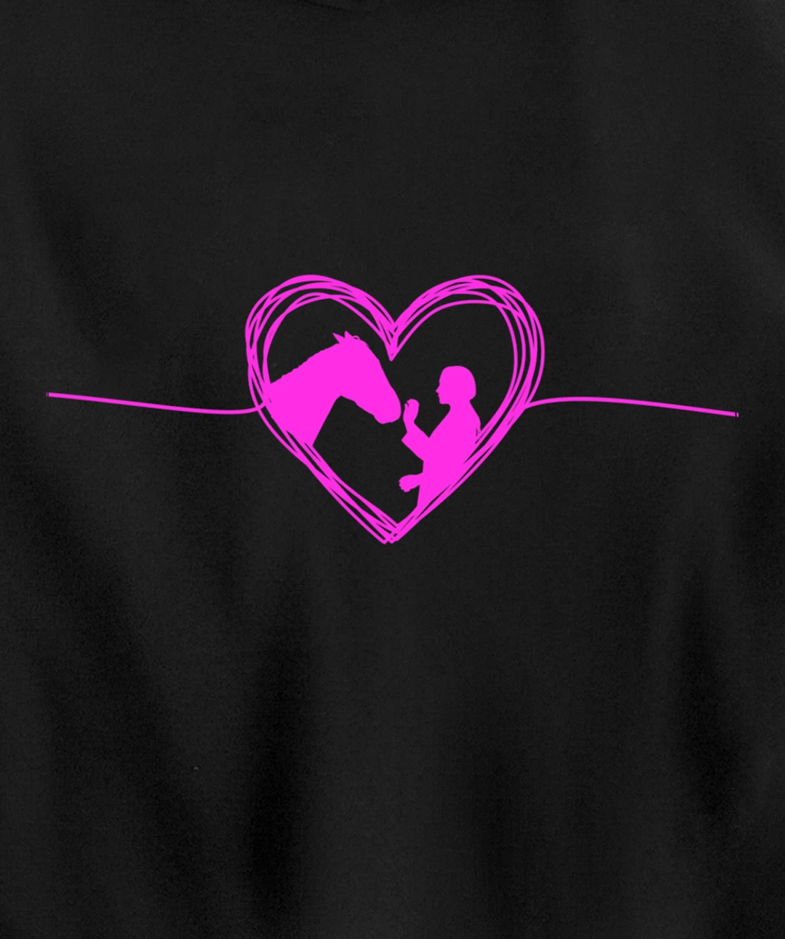 Equestrian Pets Horse Inside Heart Women Ladies Girls Teens Pullover Hoodie