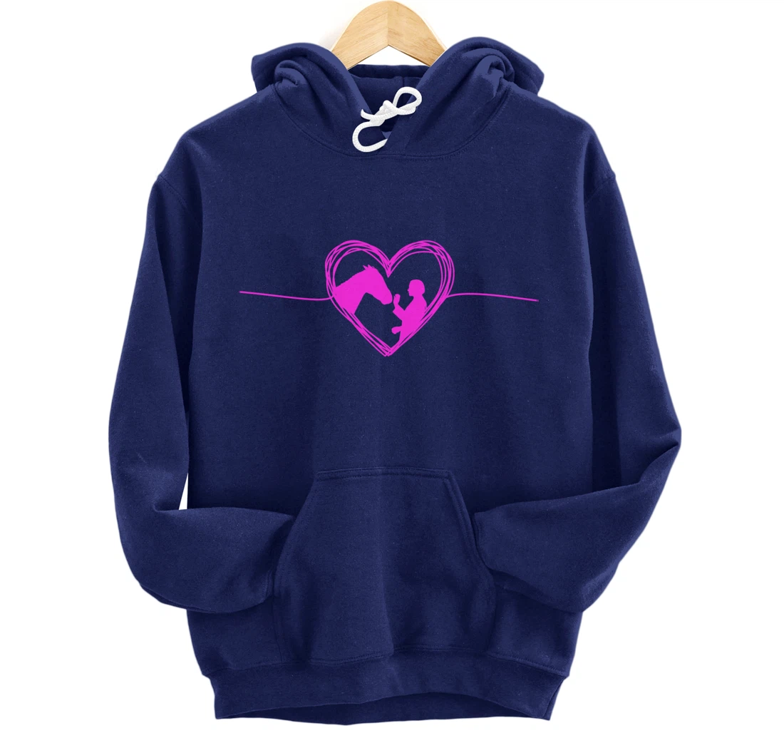 Equestrian Pets Horse Inside Heart Women Ladies Girls Teens Pullover Hoodie