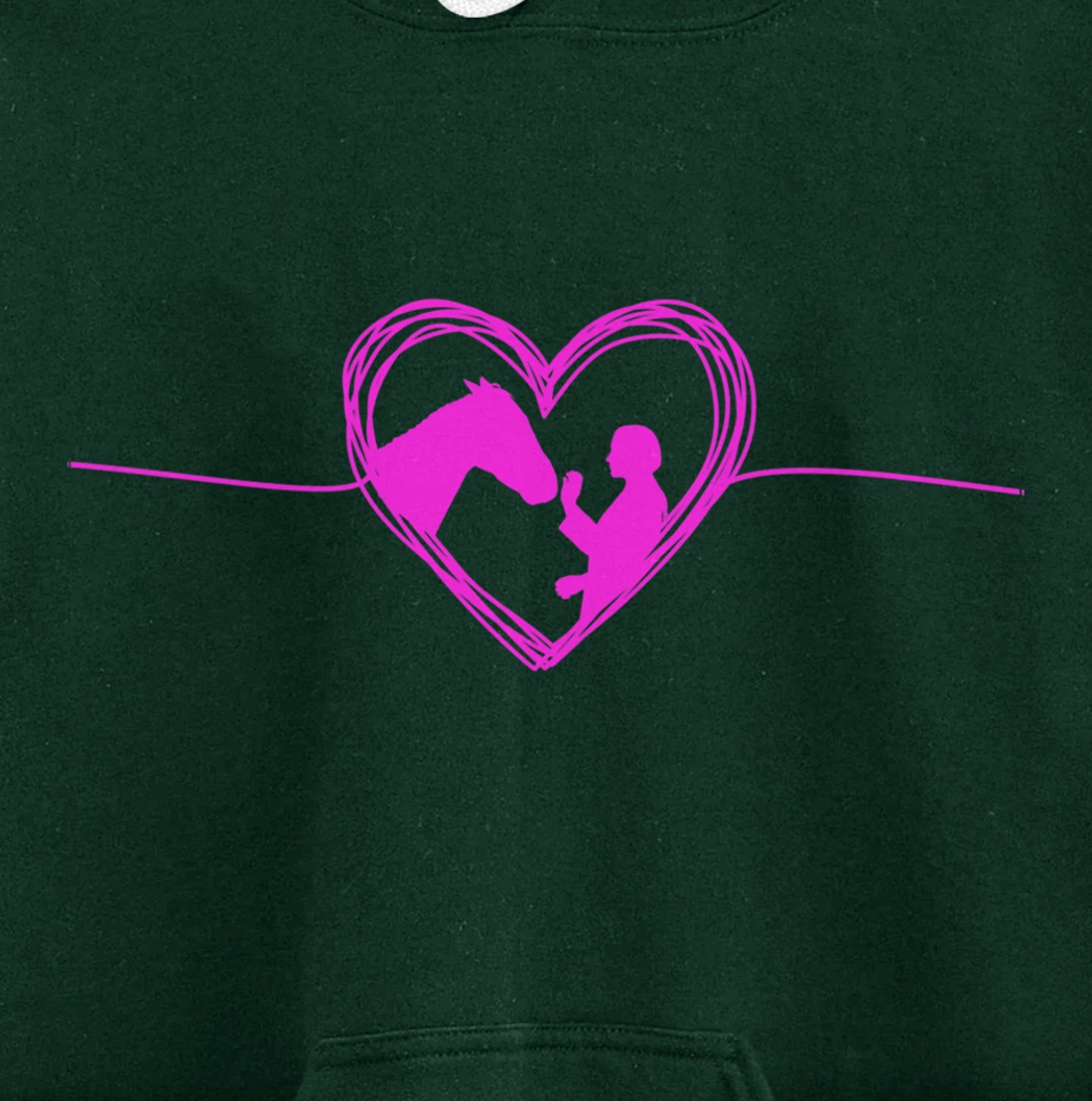 Equestrian Pets Horse Inside Heart Women Ladies Girls Teens Pullover Hoodie