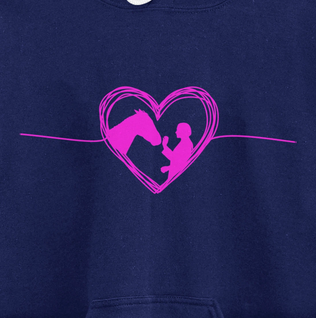 Equestrian Pets Horse Inside Heart Women Ladies Girls Teens Pullover Hoodie