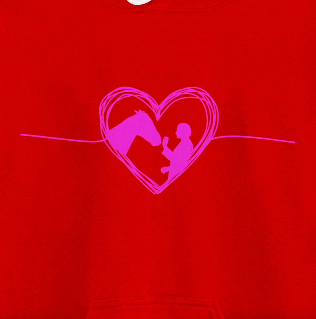 Equestrian Pets Horse Inside Heart Women Ladies Girls Teens Pullover Hoodie