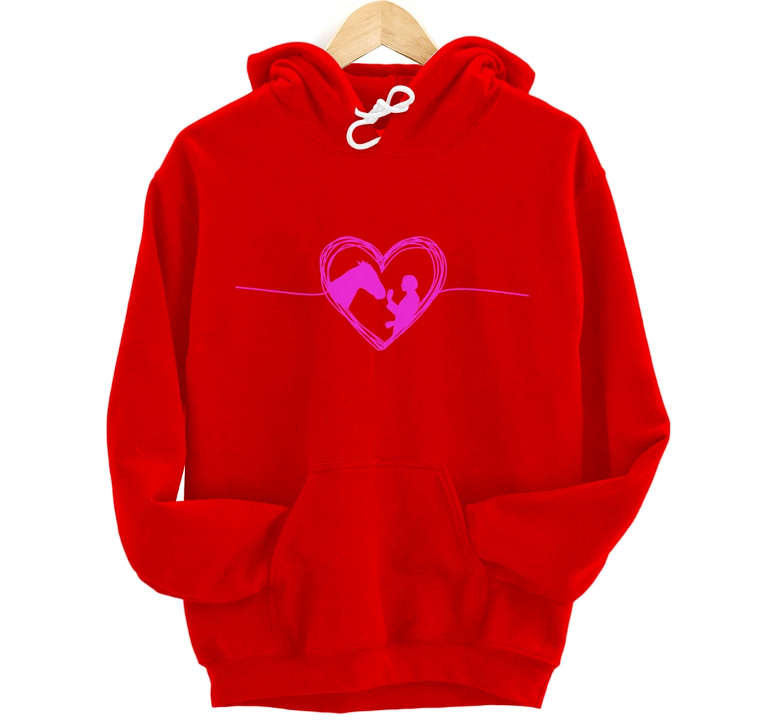 Equestrian Pets Horse Inside Heart Women Ladies Girls Teens Pullover Hoodie