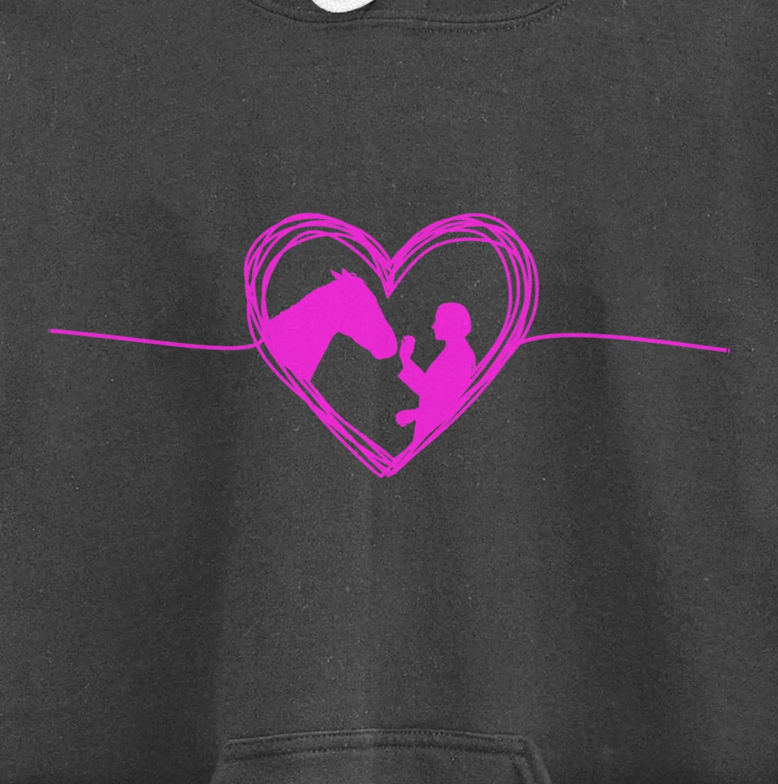 Equestrian Pets Horse Inside Heart Women Ladies Girls Teens Pullover Hoodie