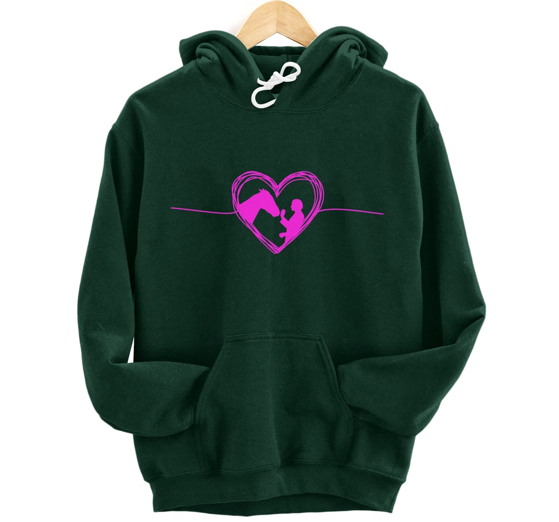 Equestrian Pets Horse Inside Heart Women Ladies Girls Teens Pullover Hoodie