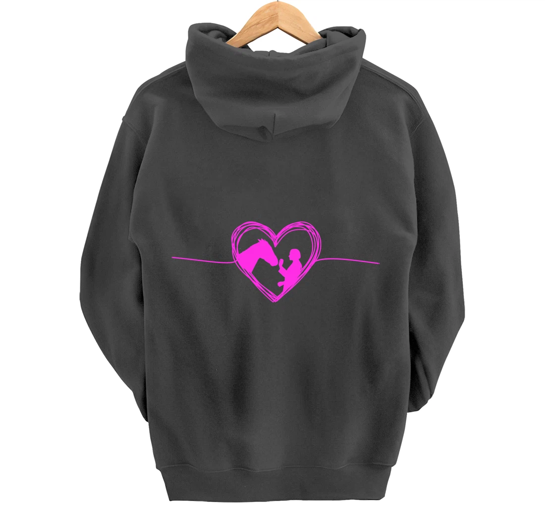 Equestrian Pets Horse Inside Heart Women Ladies Girls Teens Pullover Hoodie