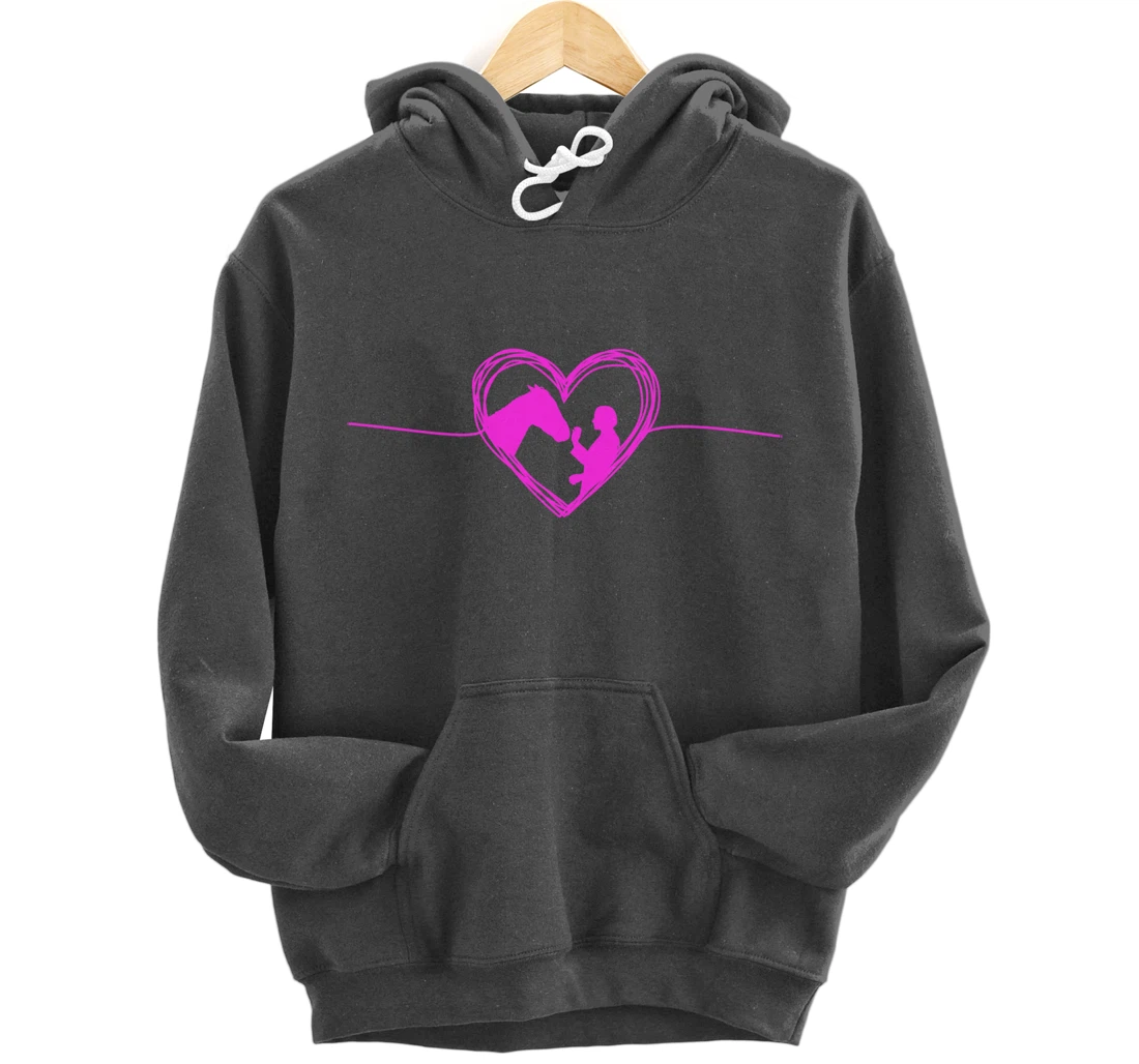 Equestrian Pets Horse Inside Heart Women Ladies Girls Teens Pullover Hoodie