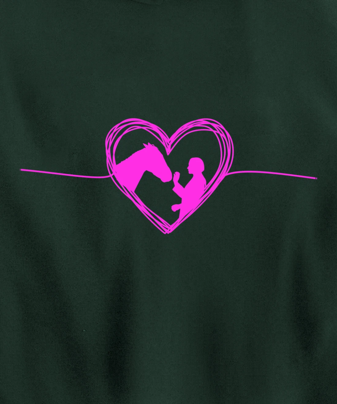 Equestrian Pets Horse Inside Heart Women Ladies Girls Teens Pullover Hoodie