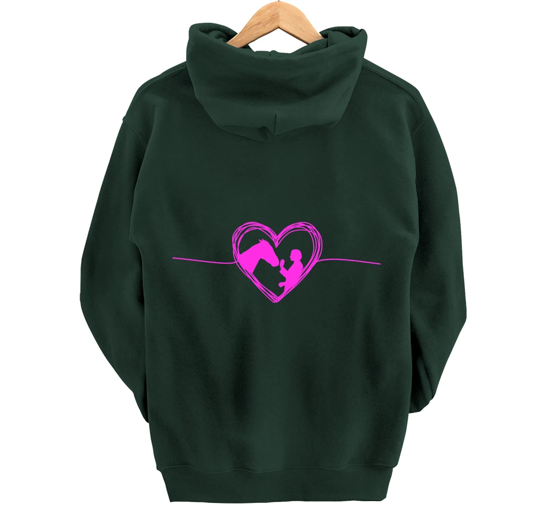 Equestrian Pets Horse Inside Heart Women Ladies Girls Teens Pullover Hoodie