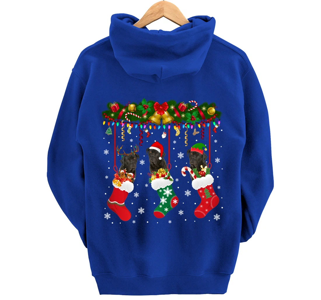 Cane Corso In Sock Xmas Reindeer Santa ELF Dog Pullover Hoodie