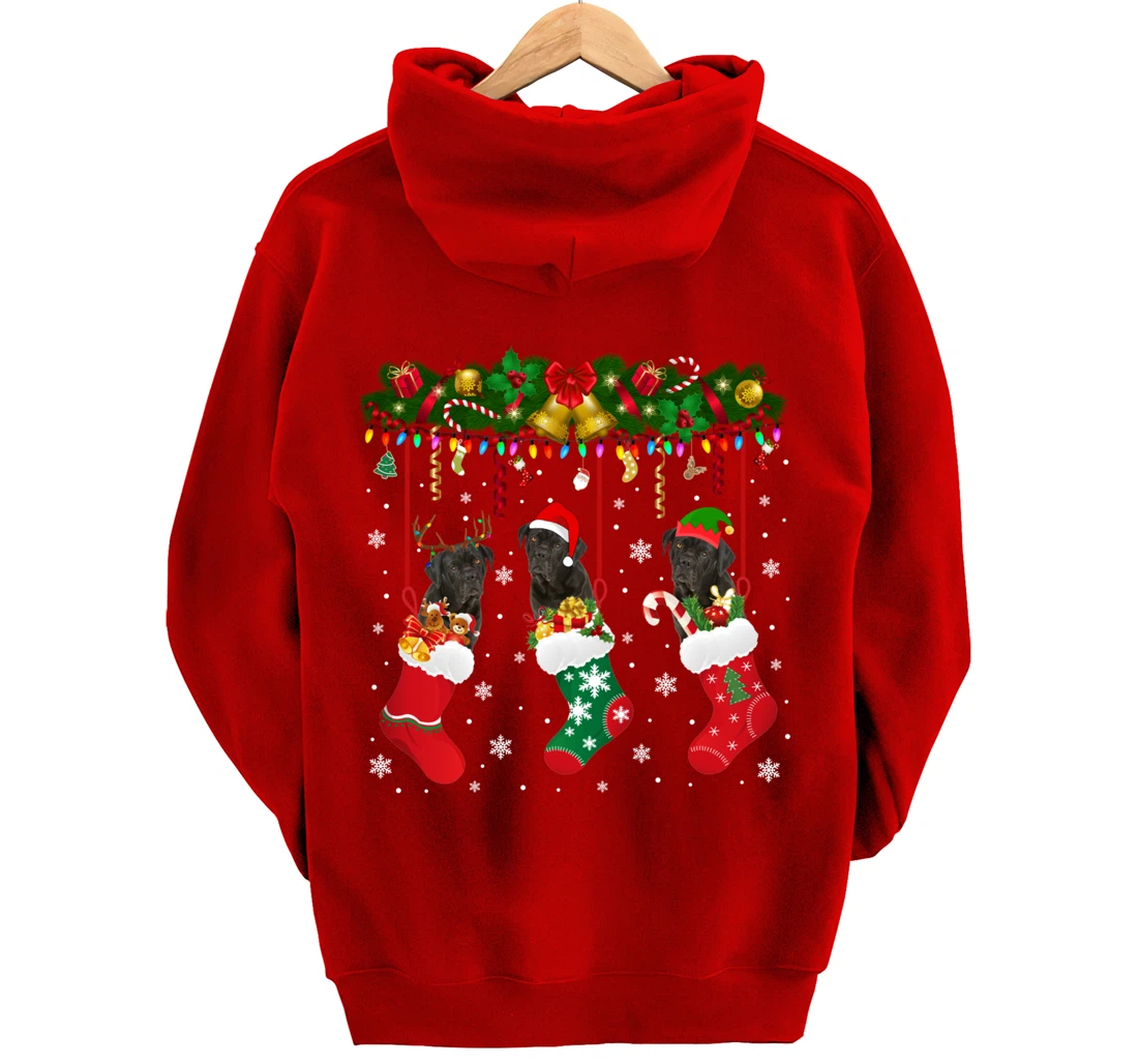 Cane Corso In Sock Xmas Reindeer Santa ELF Dog Pullover Hoodie
