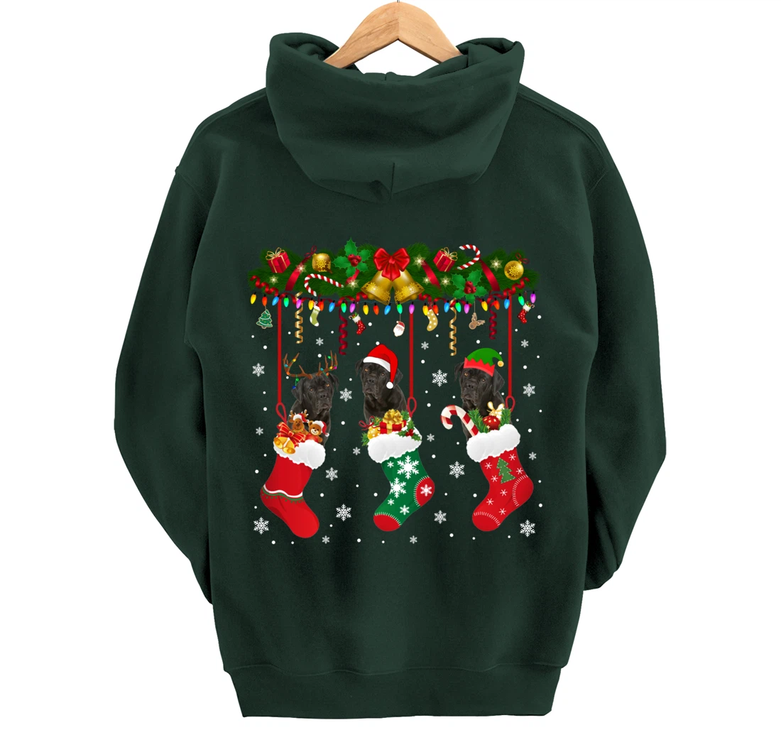 Cane Corso In Sock Xmas Reindeer Santa ELF Dog Pullover Hoodie