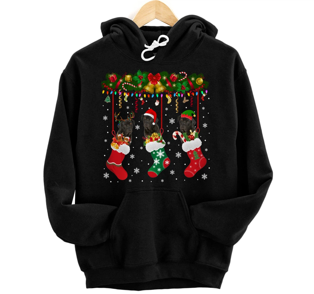 Cane Corso In Sock Xmas Reindeer Santa ELF Dog Pullover Hoodie