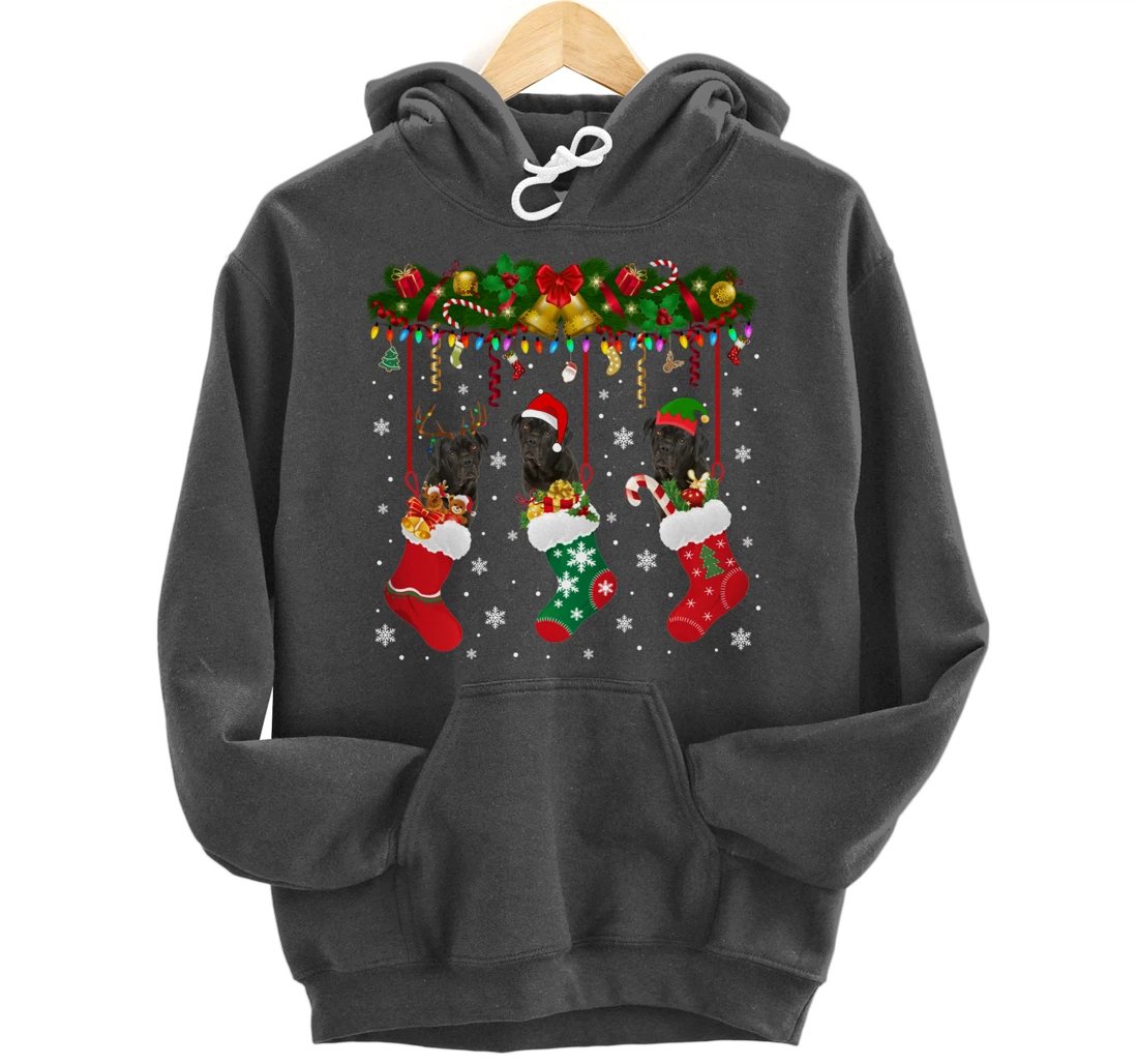 Cane Corso In Sock Xmas Reindeer Santa ELF Dog Pullover Hoodie