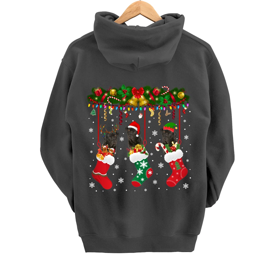Cane Corso In Sock Xmas Reindeer Santa ELF Dog Pullover Hoodie
