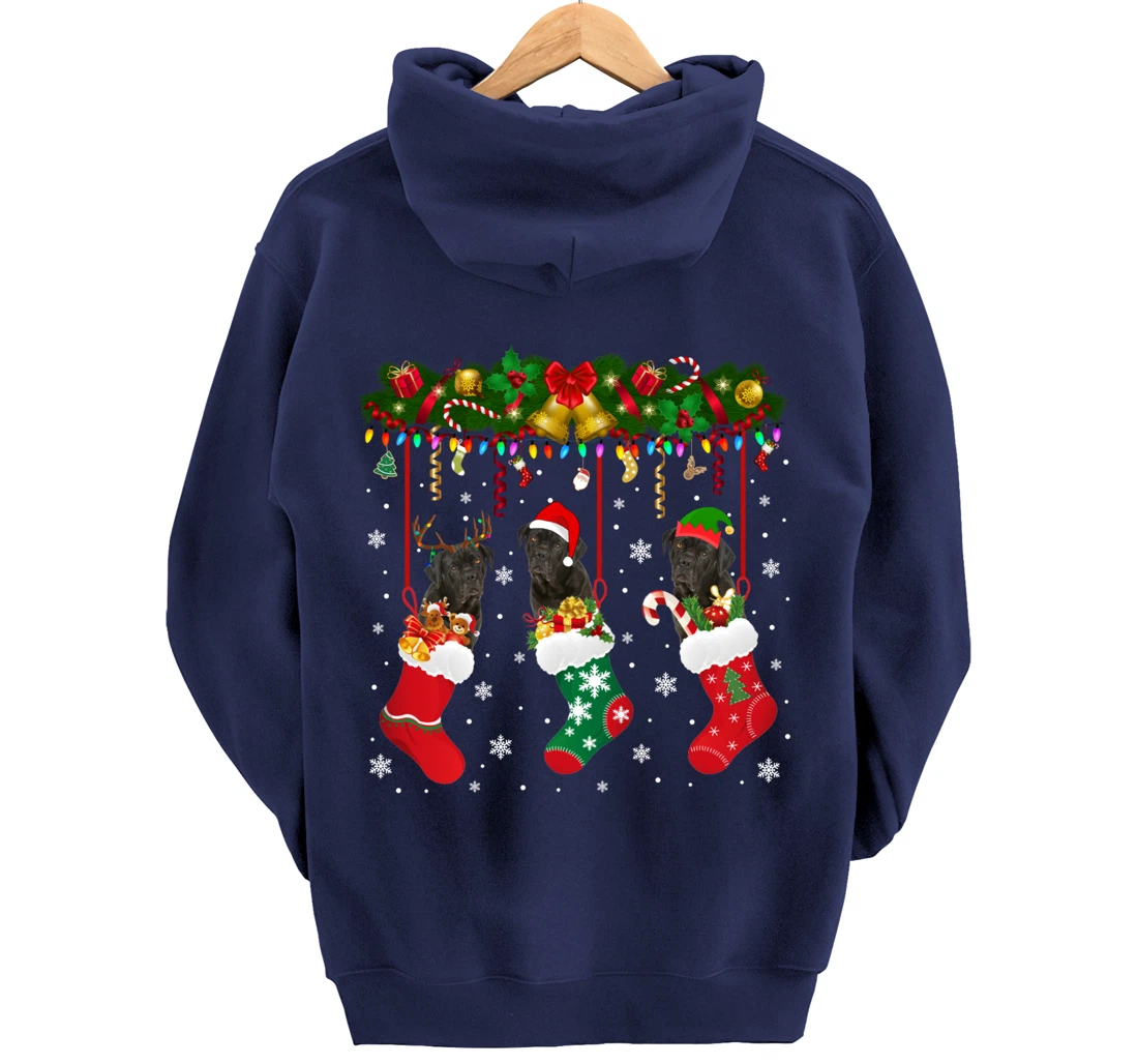 Cane Corso In Sock Xmas Reindeer Santa ELF Dog Pullover Hoodie