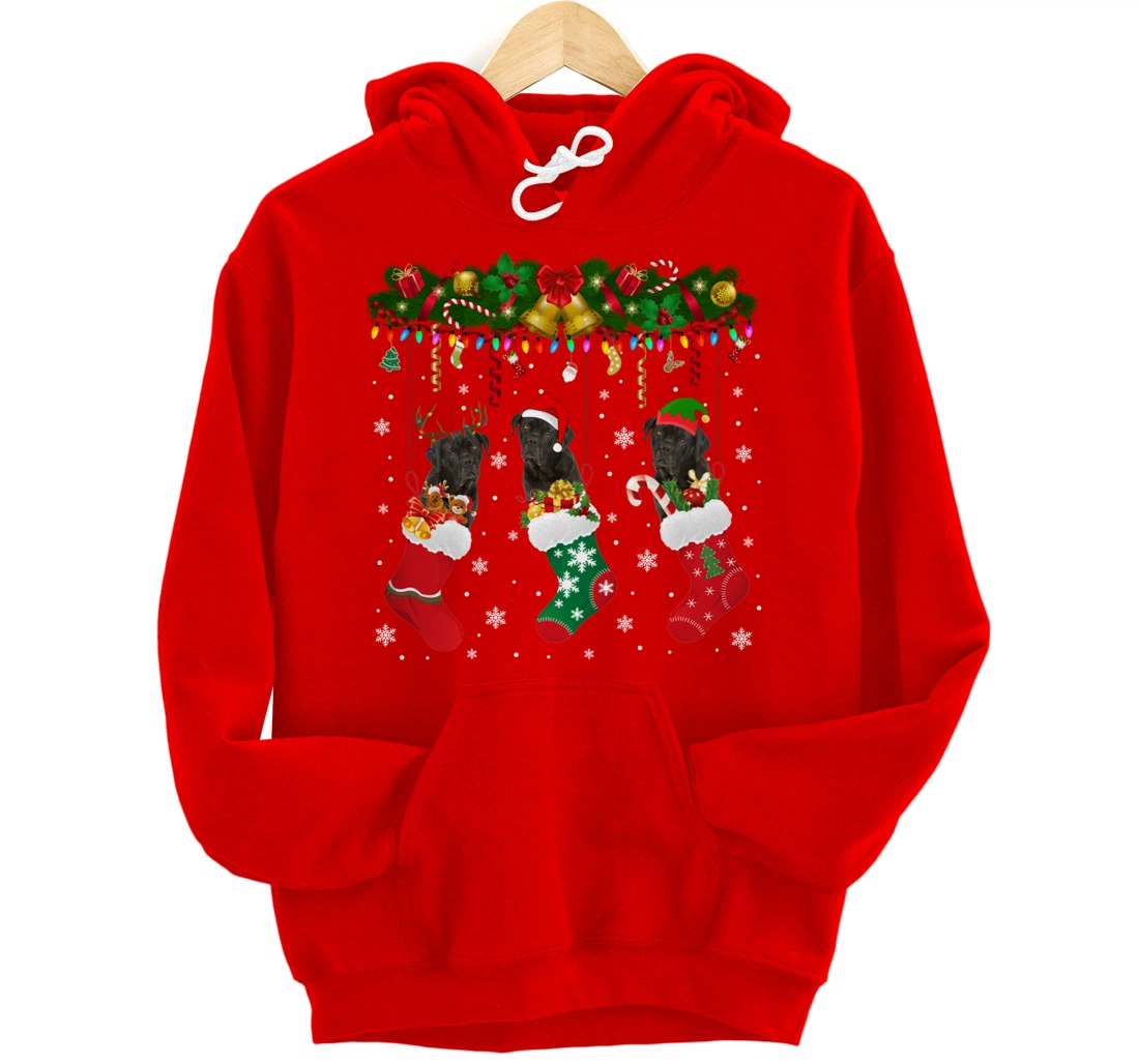 Cane Corso In Sock Xmas Reindeer Santa ELF Dog Pullover Hoodie