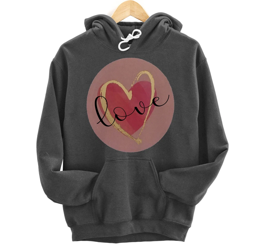 Cute Love Heart Circle Valentines Day Quote Saying Kisses Pullover Hoodie